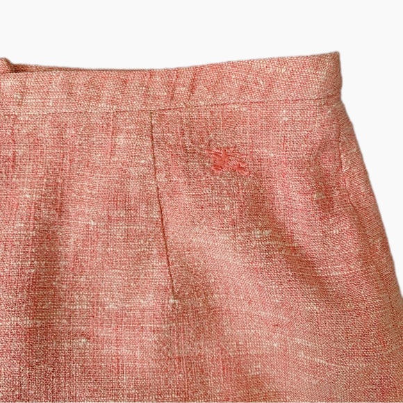 Burberry London Wool, Linen, & Silk Blend Pink Midi Pencil Skirt High Waisted 4 - Picture 3 of 12